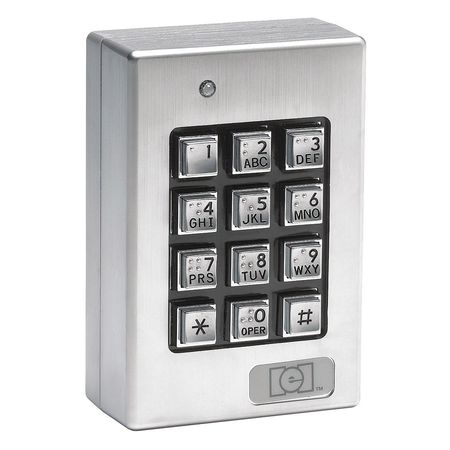 Access Keypad Weatherizd,3inW,Gray/Black, Mfr#: 212SE